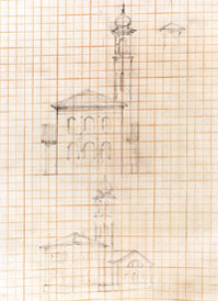 Brunel sketch of pumping station for atmospheric railway (University of Bristol)