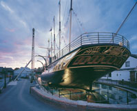 The ss Great Britain's stern at night