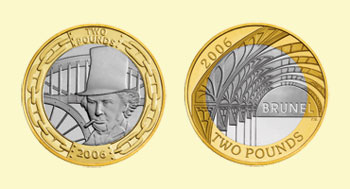 Brunel £2 coins.