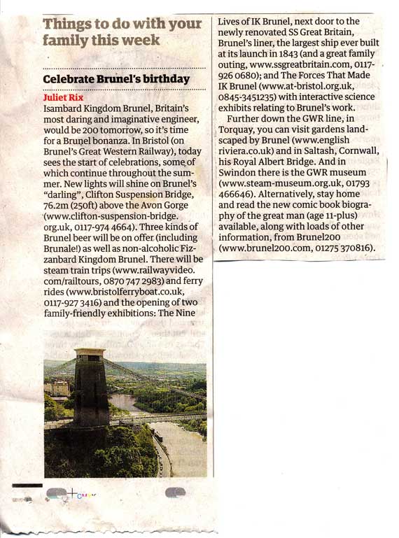 Guardian newspaper clipping mentioning Fizzambard.