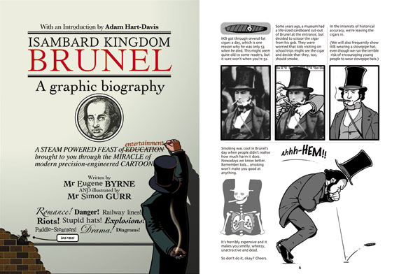 Cover and page from Brunel: A Graphic Biography.