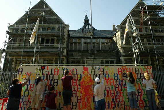 Mural painting at Swindon Brunel Festival.